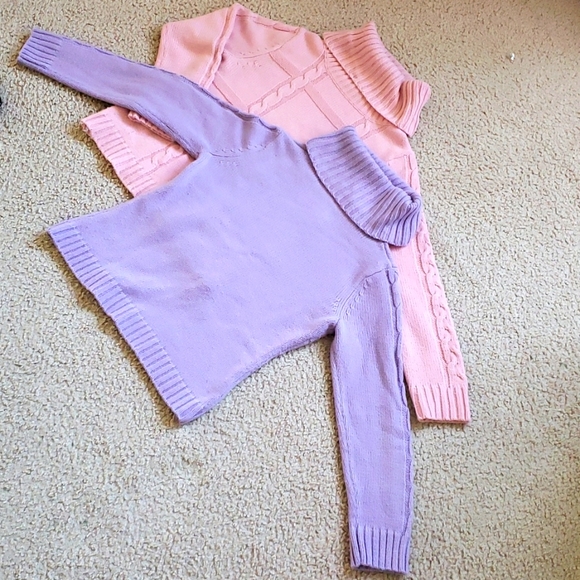 x2 Beautiful Braided Pink Cozy Women's Sweater - Picture 14 of 15